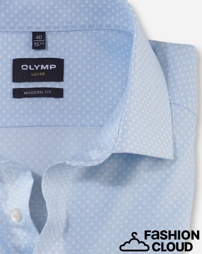 Hemden lange mouw blauw OLYMP
