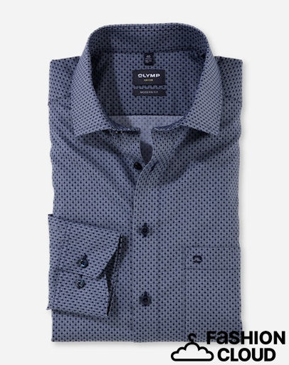 Hemden lange mouw navy OLYMP