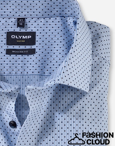 Hemden lange mouw blauw OLYMP