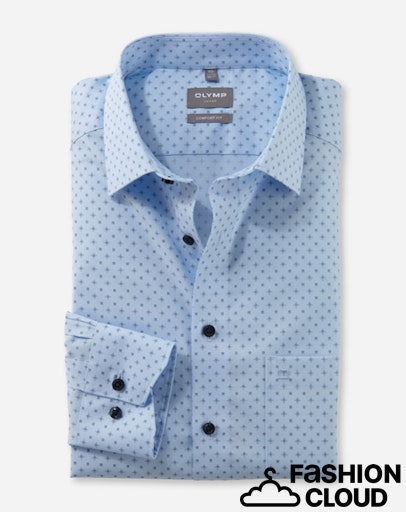 Hemden lange mouw blauw OLYMP