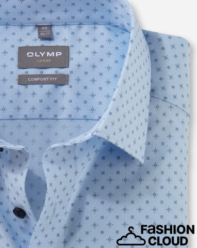 Hemden lange mouw blauw OLYMP