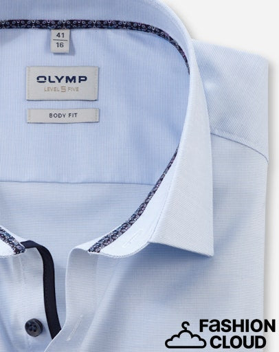 Hemden lange mouw blauw OLYMP