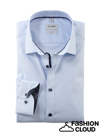 Hemden lange mouw blauw OLYMP