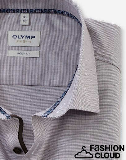 Hemden lange mouw bruin OLYMP