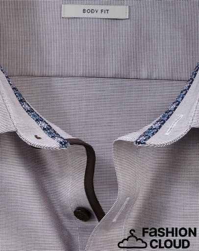 Hemden lange mouw bruin OLYMP