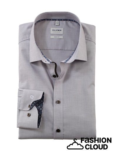 Hemden lange mouw bruin OLYMP