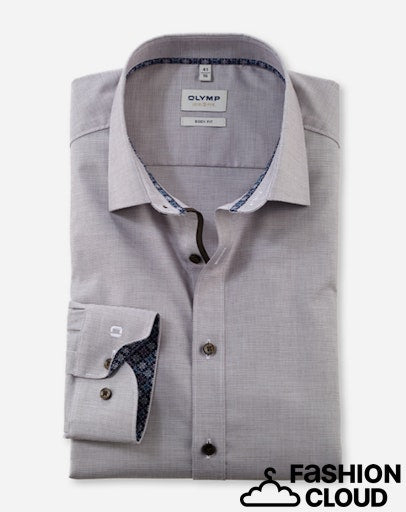 Hemden lange mouw bruin OLYMP