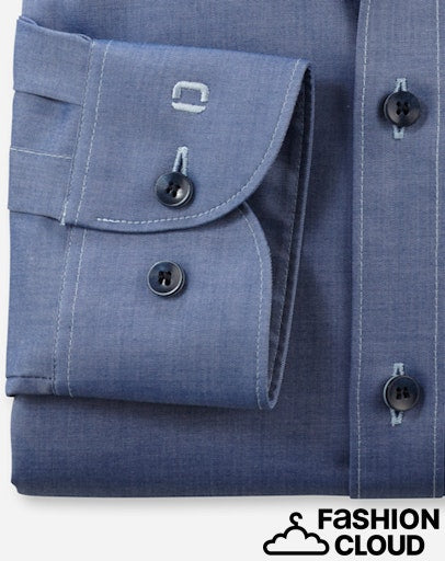 Hemden lange mouw blauw OLYMP