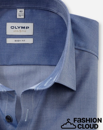 Hemden lange mouw blauw OLYMP