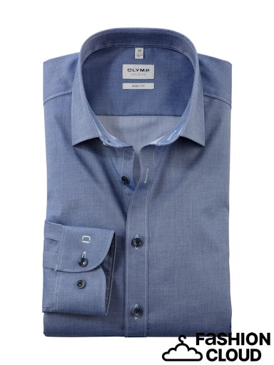 Hemden lange mouw blauw OLYMP