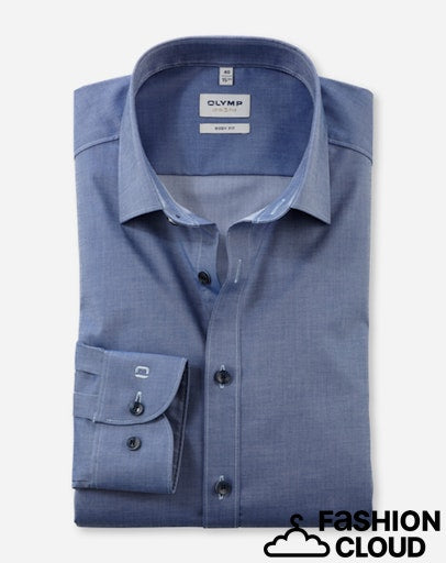 Hemden lange mouw blauw OLYMP