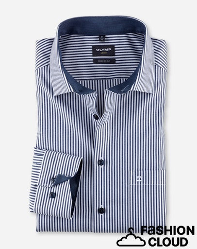 Hemden lange mouw navy OLYMP