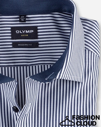 Hemden lange mouw navy OLYMP