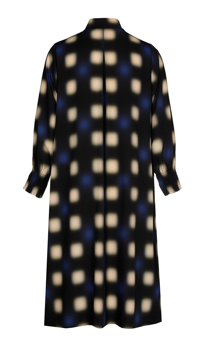 Jurken lange mouw blauw Xandres Gold