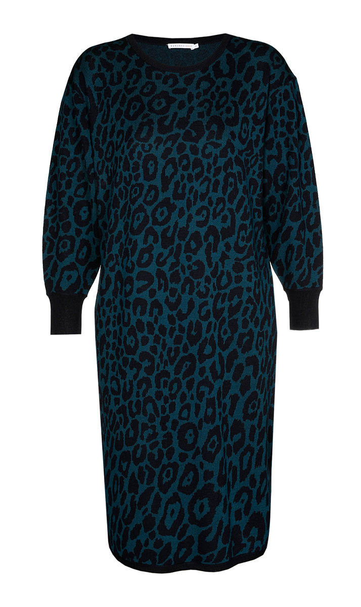 Jurken lange mouw blauw Xandres Gold