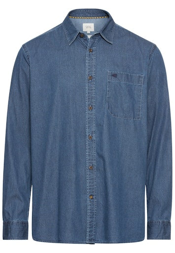 Hemden lange mouw navy Camel active