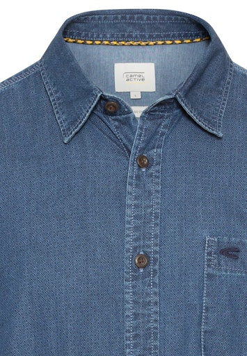 Hemden lange mouw navy Camel active