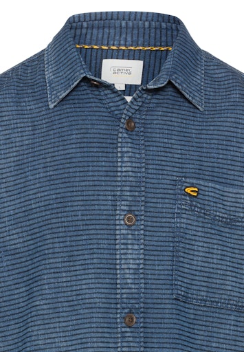 Hemden lange mouw navy Camel active