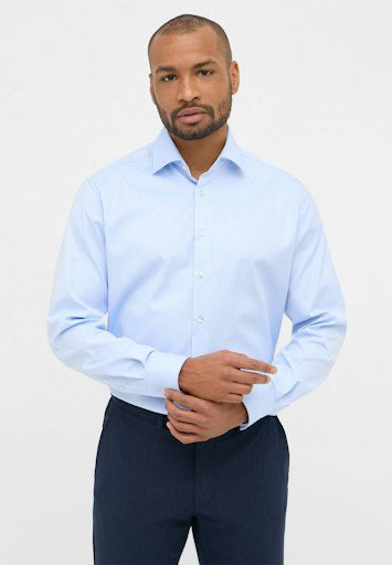 Hemden extra lange mouw blauw ETERNA