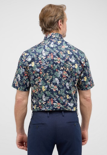 Hemden korte mouw blauw ETERNA