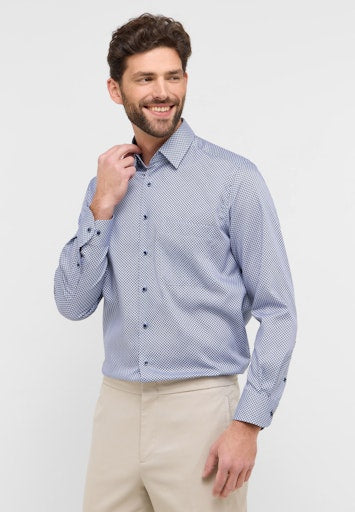 Hemden lange mouw blauw ETERNA