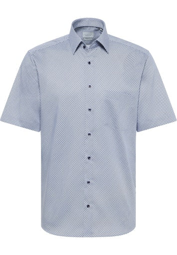 Hemden korte mouw blauw ETERNA