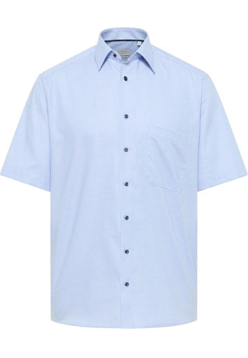Hemden korte mouw blauw ETERNA
