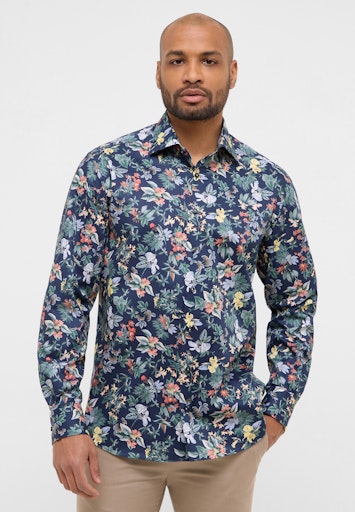 Hemden lange mouw blauw ETERNA