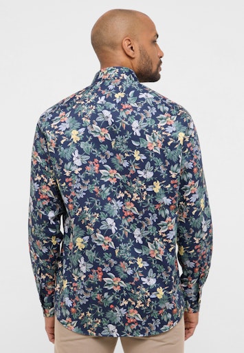 Hemden lange mouw blauw ETERNA