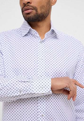 Hemden lange mouw blauw ETERNA