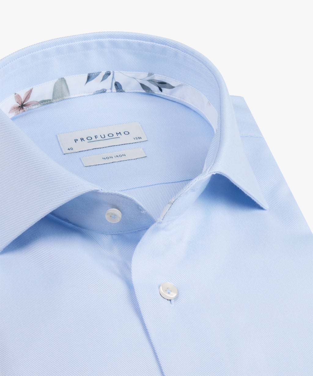 Hemden lange mouw blauw Profuomo