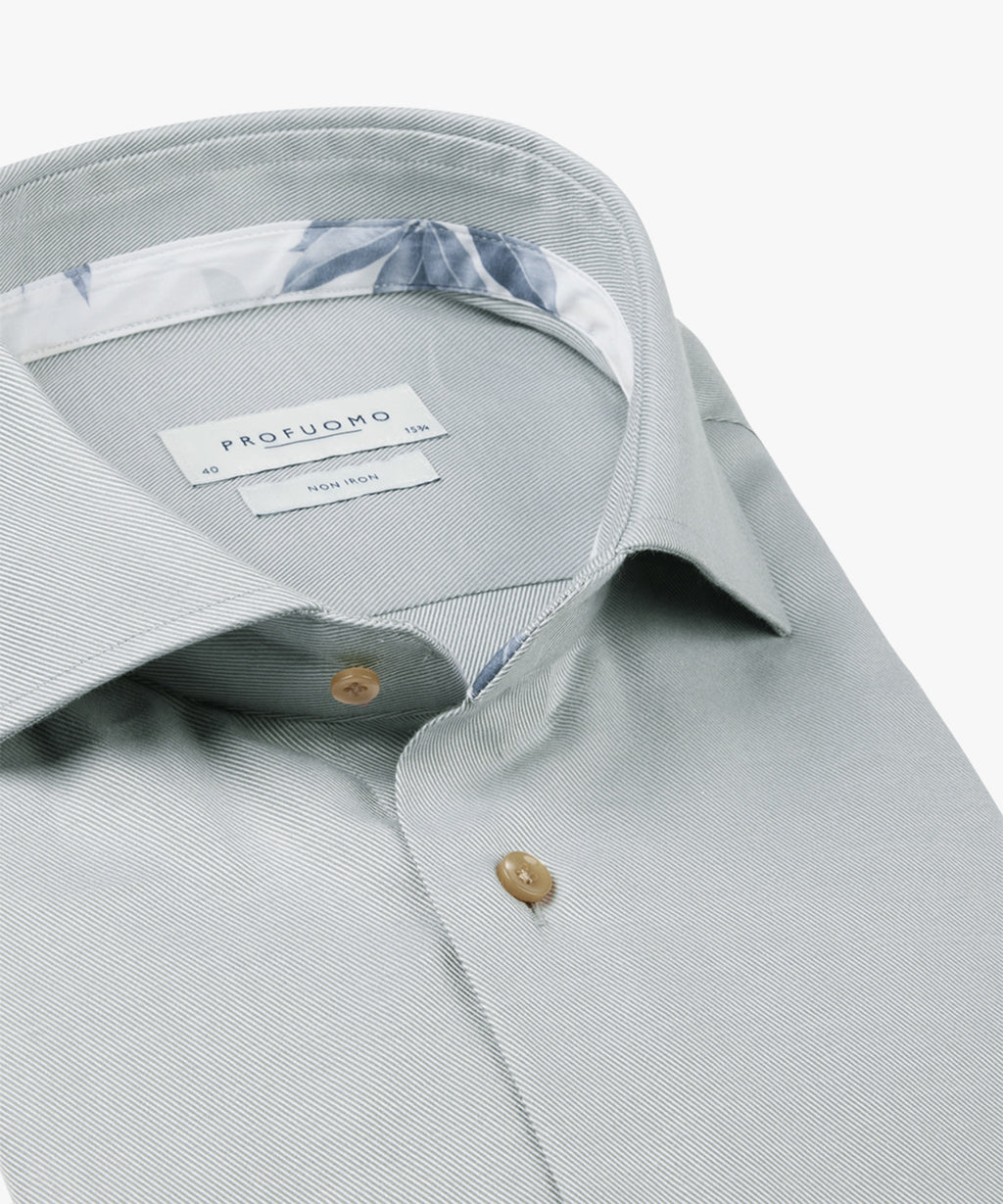 Hemden lange mouw groen Profuomo