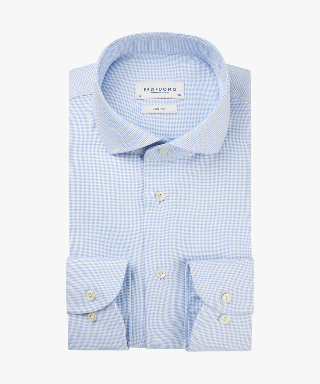 Hemden lange mouw blauw Profuomo