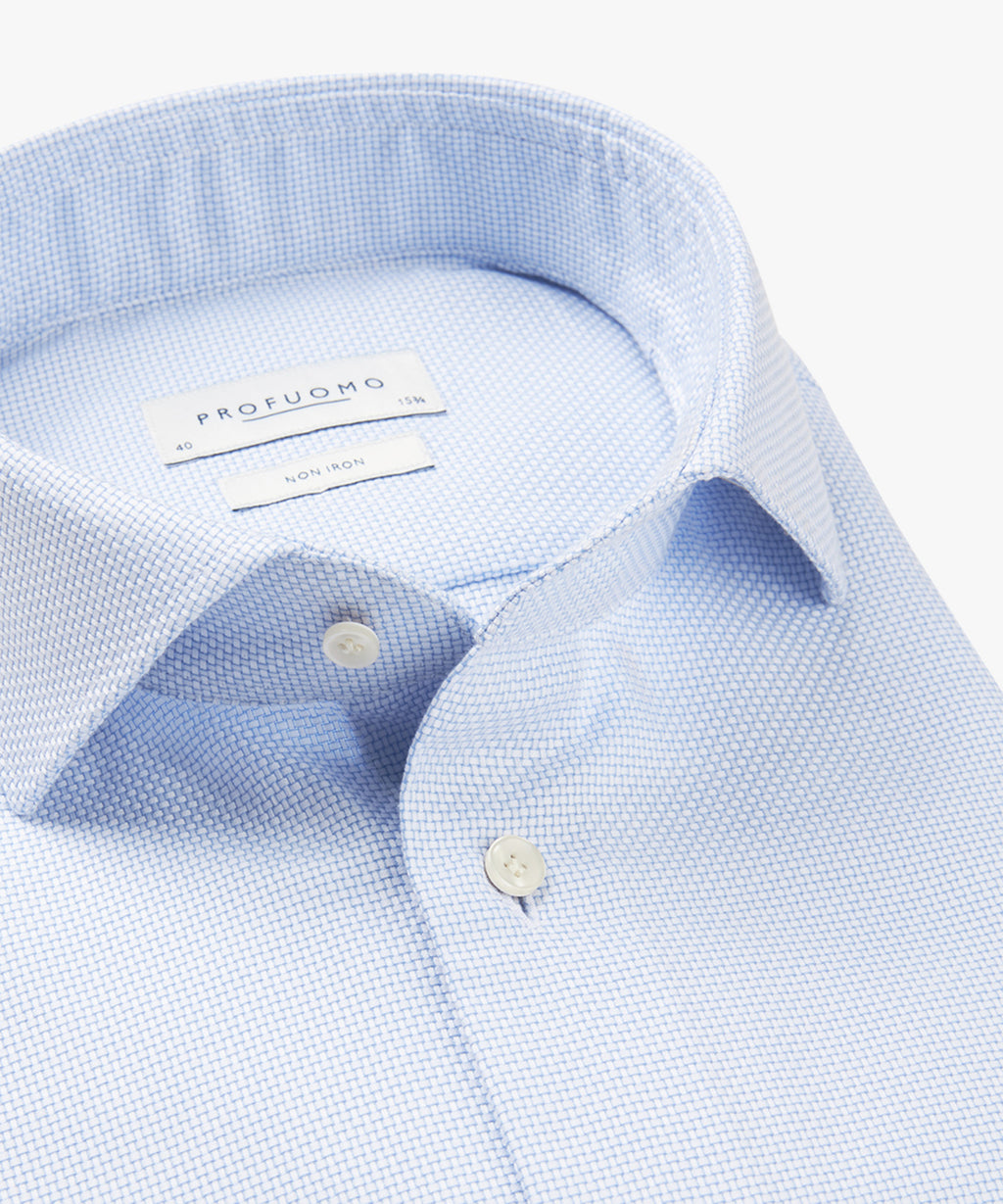 Hemden lange mouw blauw Profuomo