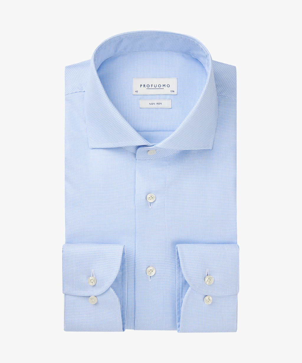 Hemden lange mouw blauw Profuomo