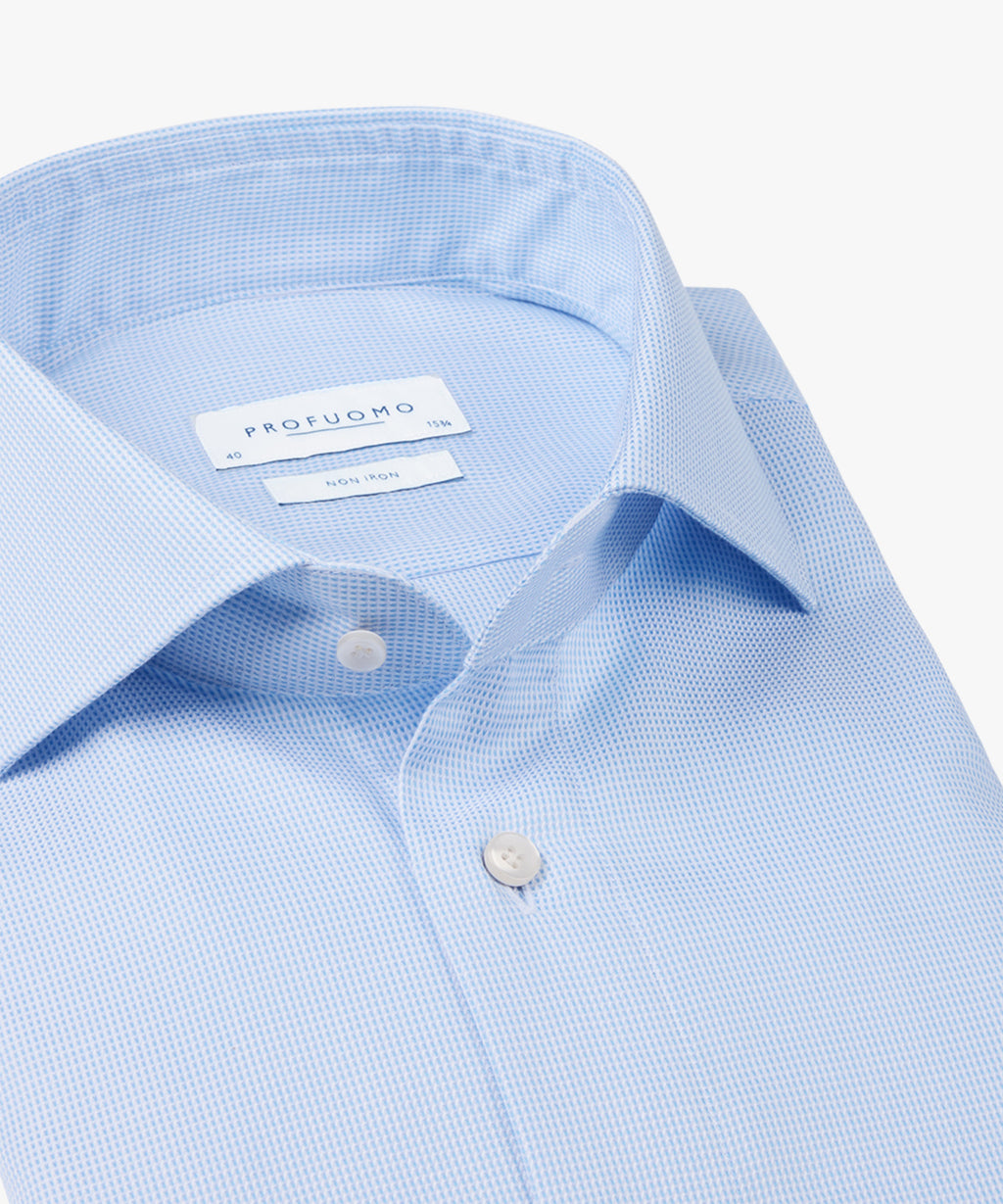 Hemden lange mouw blauw Profuomo