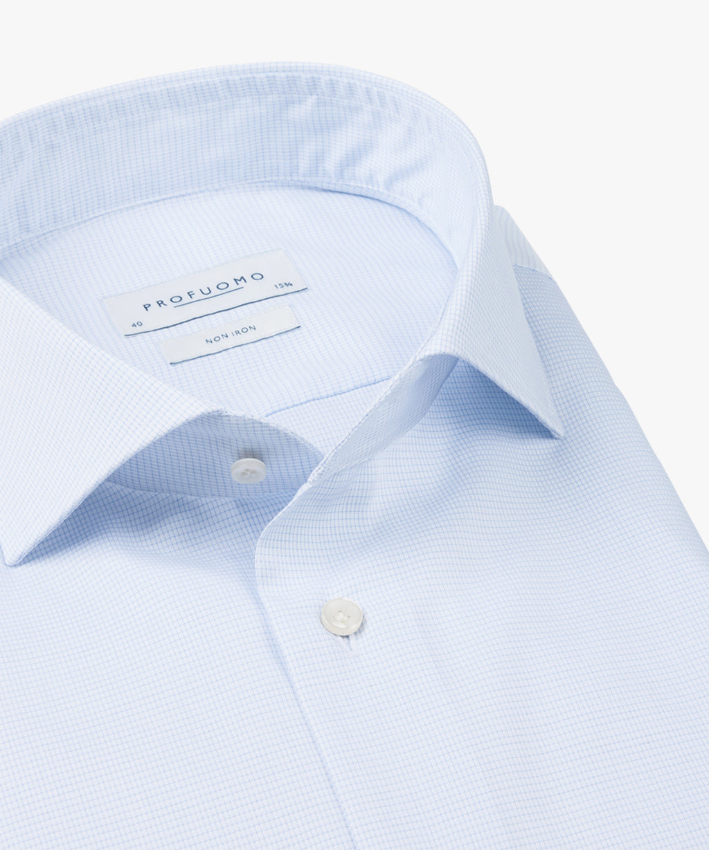 Hemden lange mouw blauw Profuomo