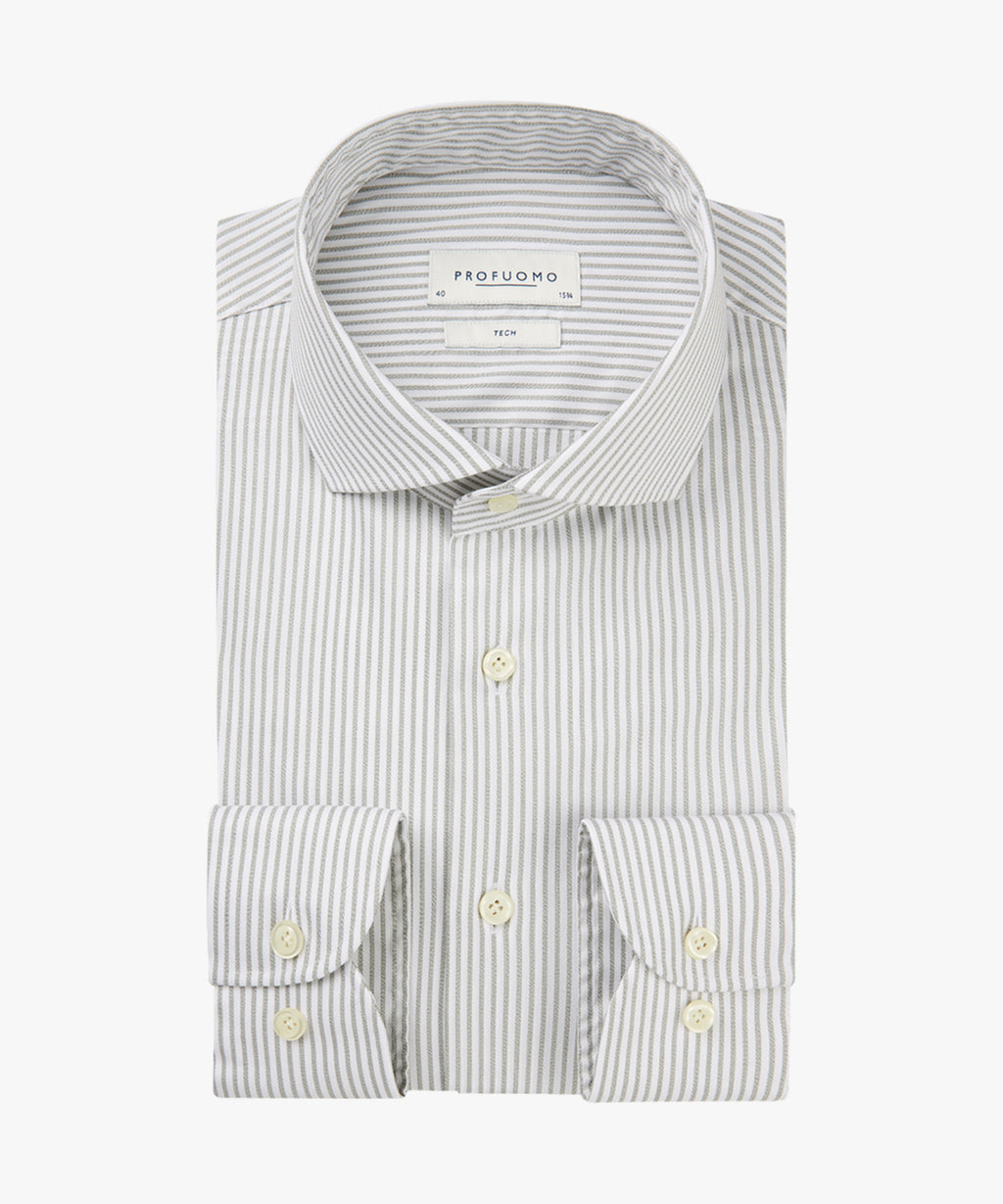 Hemden lange mouw groen Profuomo