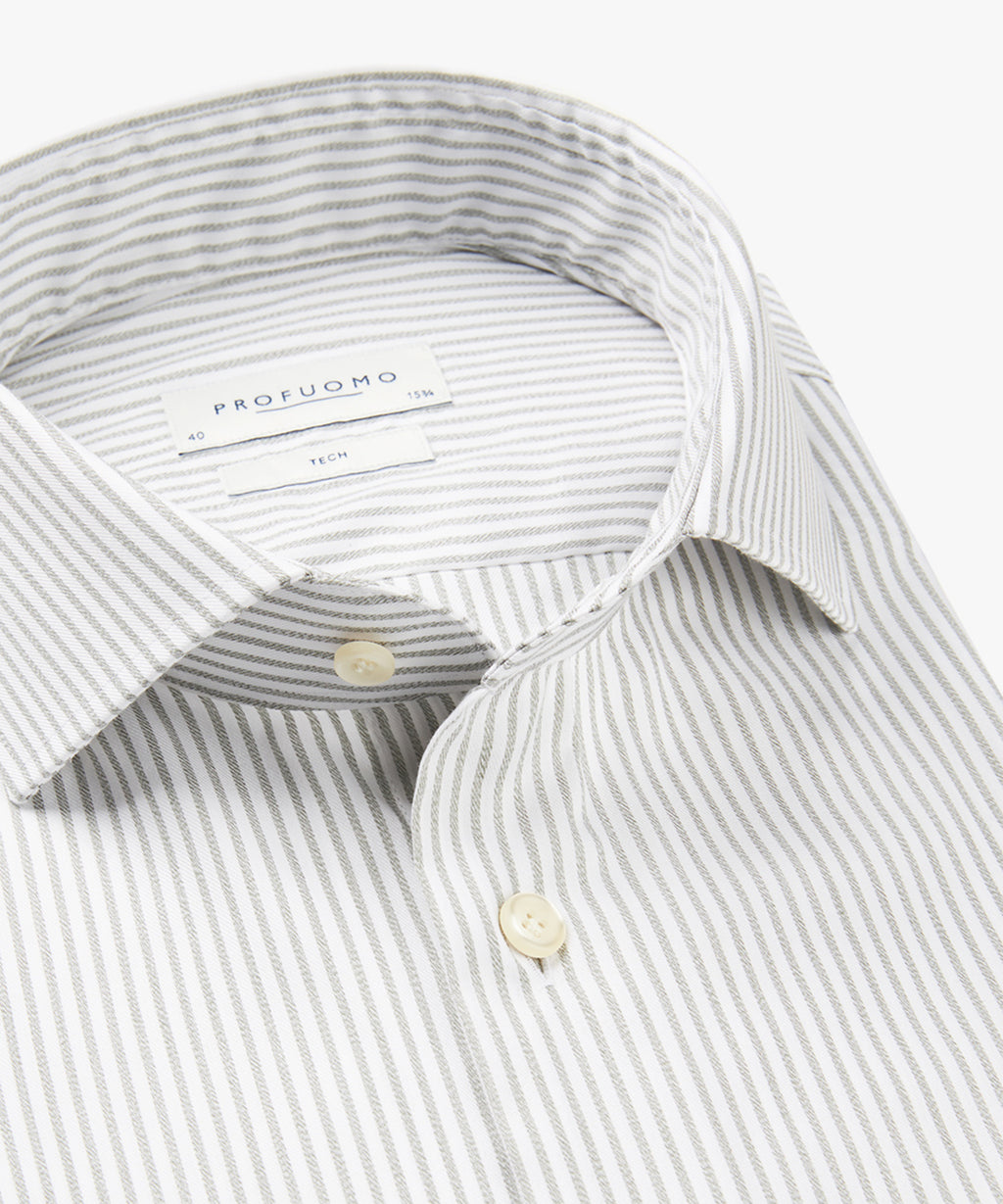 Hemden lange mouw groen Profuomo