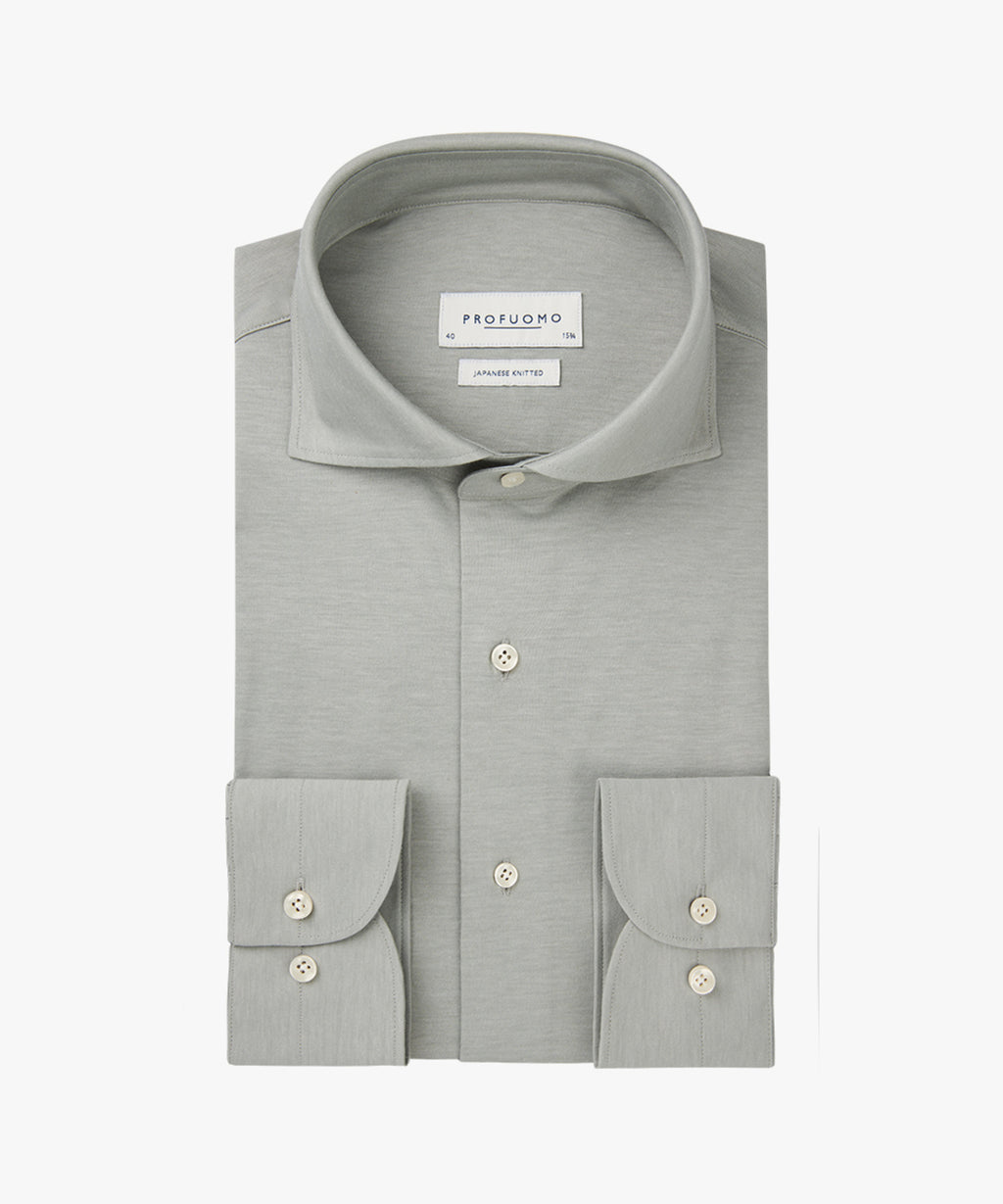 Hemden lange mouw groen Profuomo