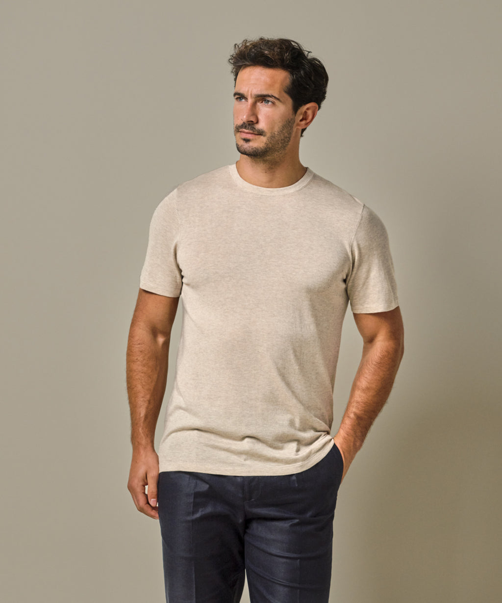 T-shirts korte mouw beige Profuomo