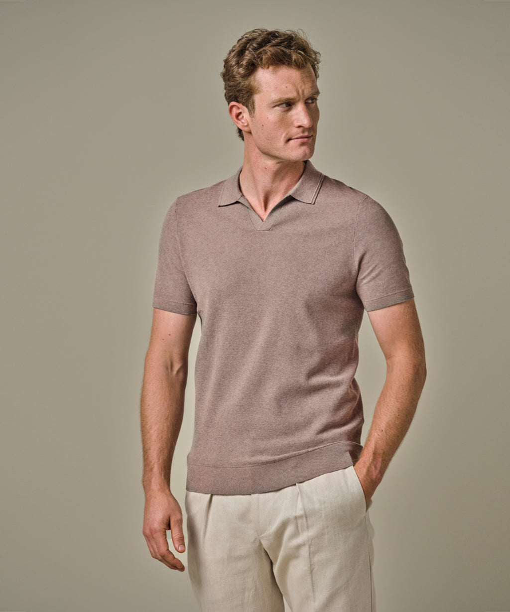 Polo's korte mouw bruin Profuomo