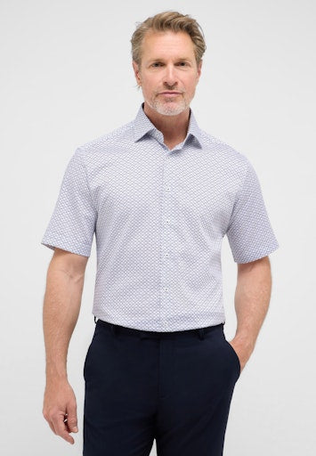 Hemden korte mouw blauw ETERNA