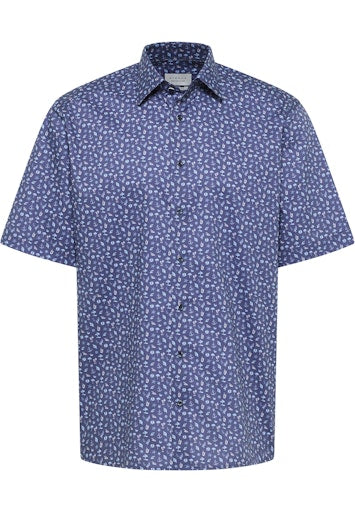 Hemden korte mouw blauw ETERNA