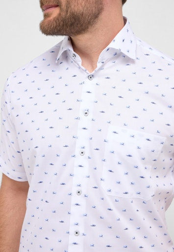 Hemden korte mouw blauw ETERNA