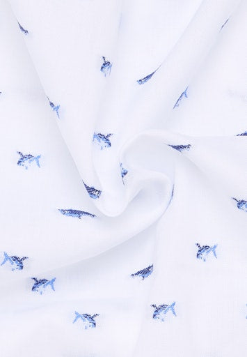 Hemden korte mouw blauw ETERNA