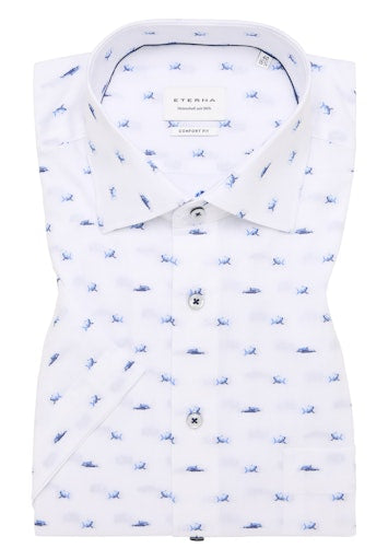 Hemden korte mouw blauw ETERNA