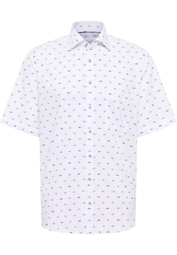 Hemden korte mouw blauw ETERNA