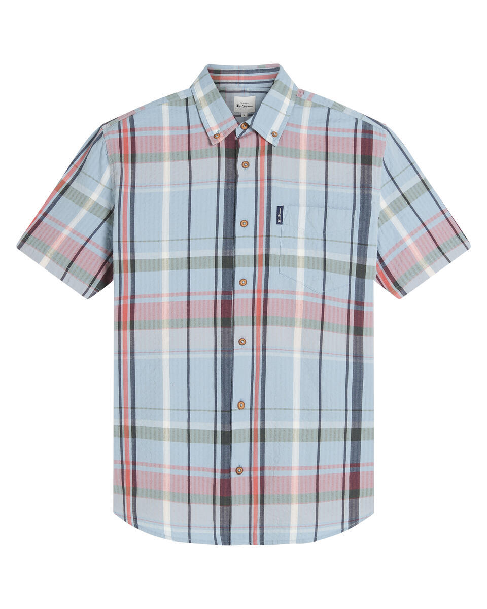 Hemden korte mouw blauw Ben Sherman