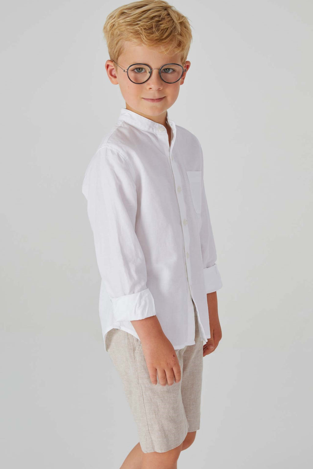 Hemden lange mouw wit Blue Bay